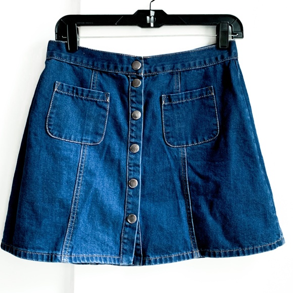 BDG Dresses & Skirts - BDG denim women's mini flare skirt snap button